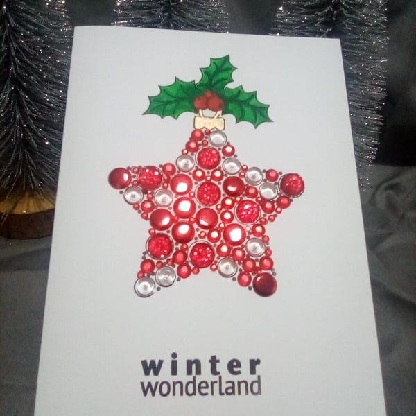 Beautiful handmade star ornament Christmas card