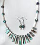 Paua Abalone & Mother of Pearl Shell Necklace & Earrings Jewellery Gift Set - Image 6