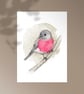 Rose Robin Large Postcard