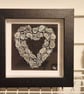 Gorgeous little handmade seaham seaglass heart sea glass in 12cmx12cm box frame