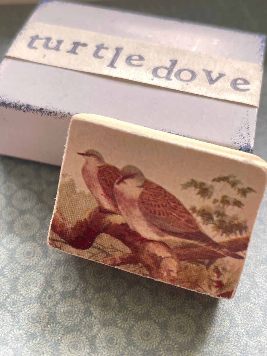 Turtle Dove - Wooden Bird Block Brooch