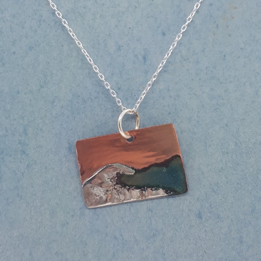 Copper, silver and enamel waves 4