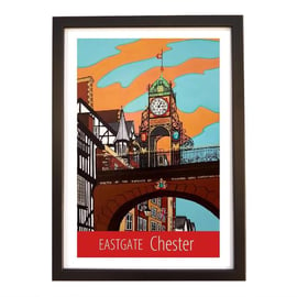 Chester Eastgate travel poster print by Susie West