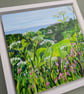 Original Acrylic Painting - wild flower painting wooden box canvas framed - Image 4