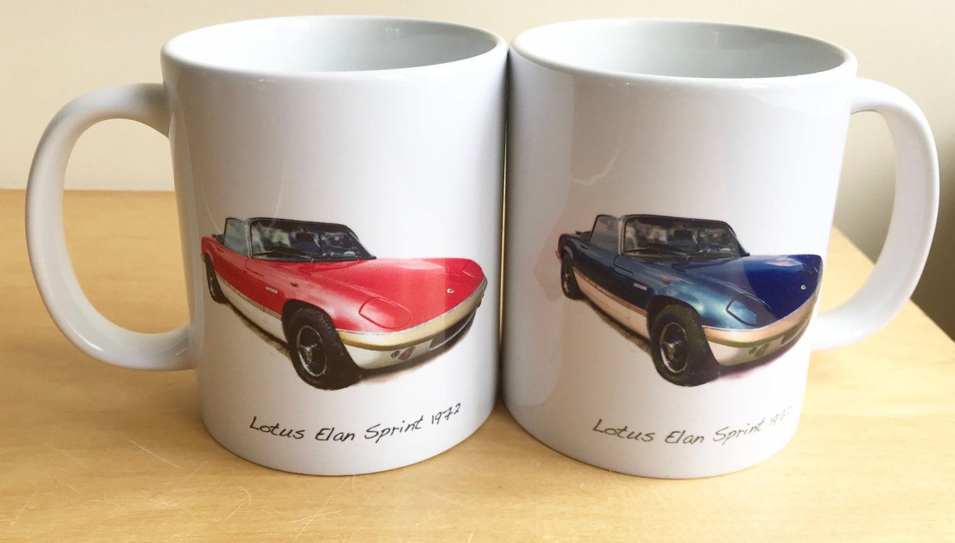 Lotus Elan Sprint 1972 - 11oz Ceramic Mug - Red or Blue