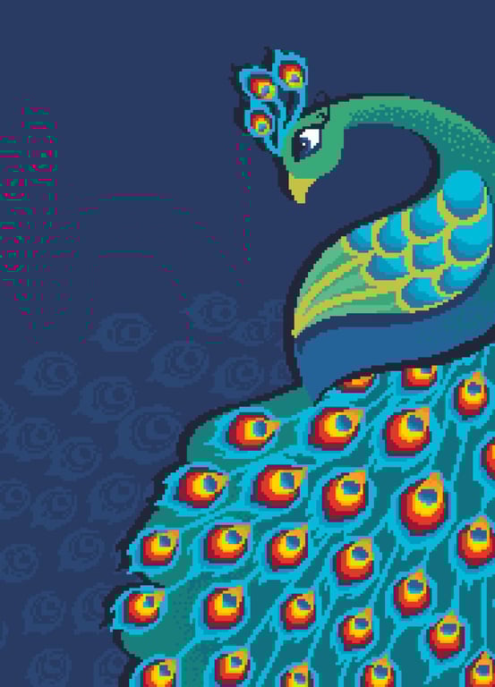 023 - Beautiful Peacock Series No 1&2  - Cross Stitch Pattern