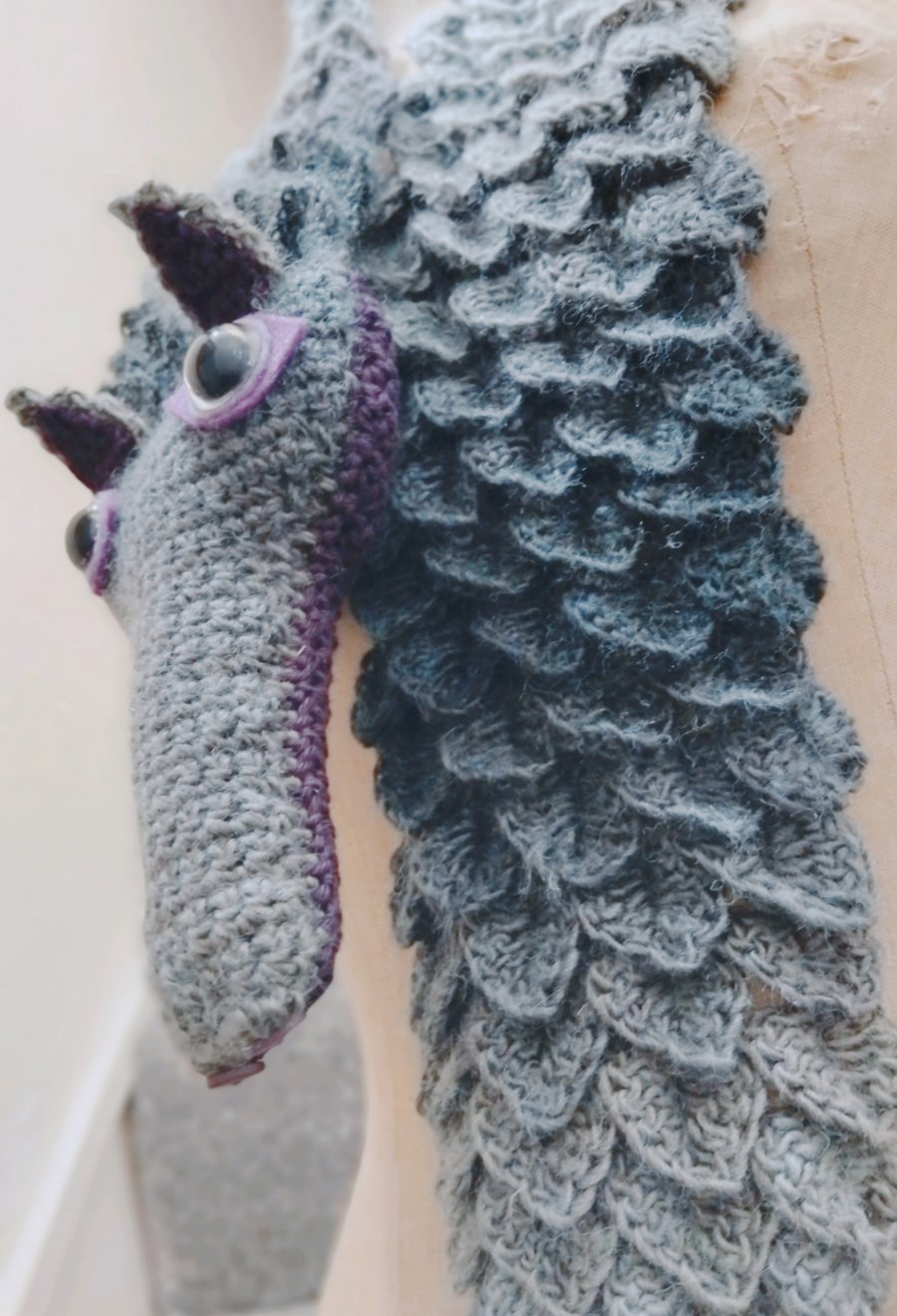 Mostly Monochrome Dragon Scarf 