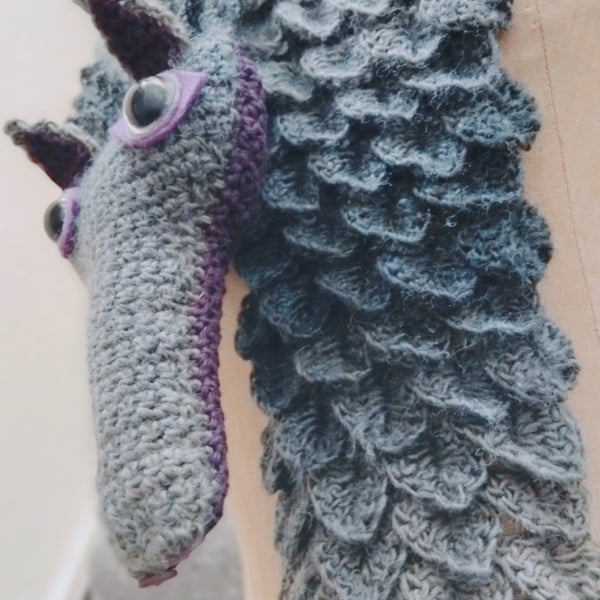 Mostly Monochrome Dragon Scarf 