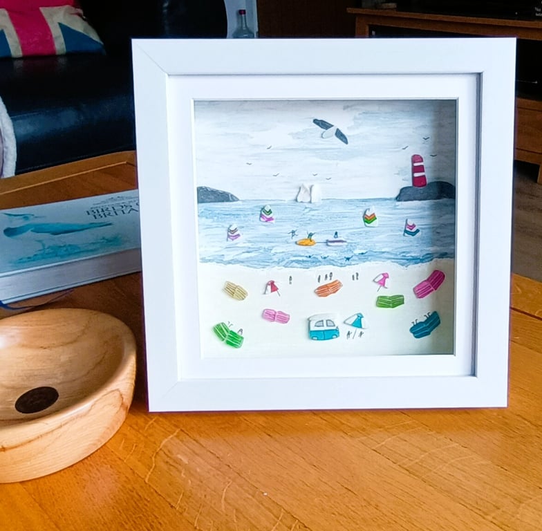 Coastal Wall Art, Beach Caravan Camping Holiday