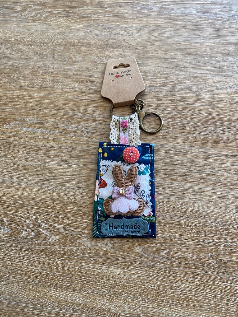 Hand crafted fabric key ring