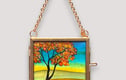 Tiny Hanging Original Paintings 2 x 2 ins 