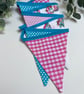 Handmade Fabric Bunting 7 Flags Butterfly, Gingham & Polka Dots - Image 2