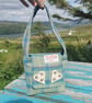 Dinky Harris Tweed Handbag with handmade bee buttons 