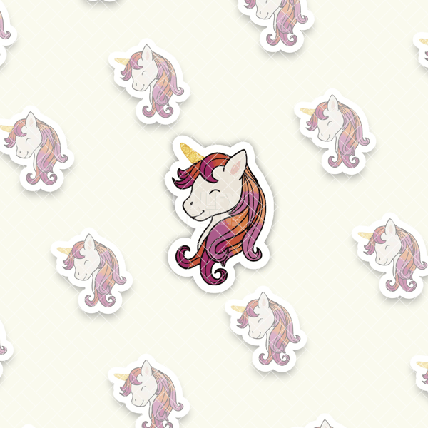 Pride Unicorn Sticker - Lesbian