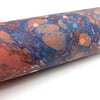 A4 Marbled paper sheet double marbled stone non pareil pattern 