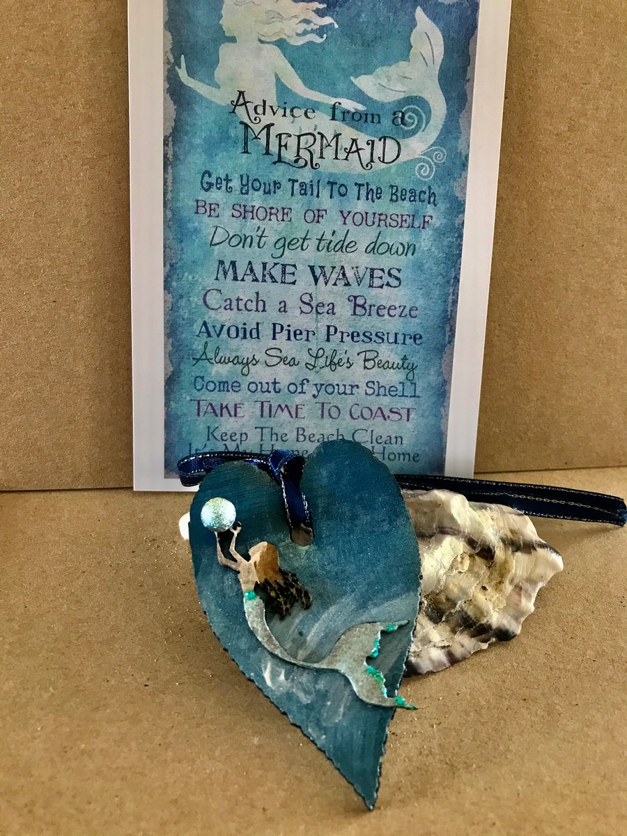 Mermaid Heart and Quote card 