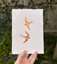 Calligraphers Of The Sky Hand Embossed Copper Foil Swallows