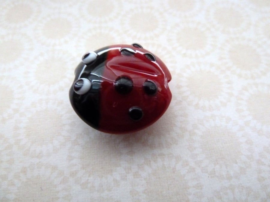 ladybird lampwork glass bead