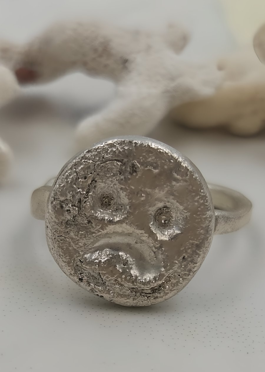 Grumpy Guardian Silver Signet Ring