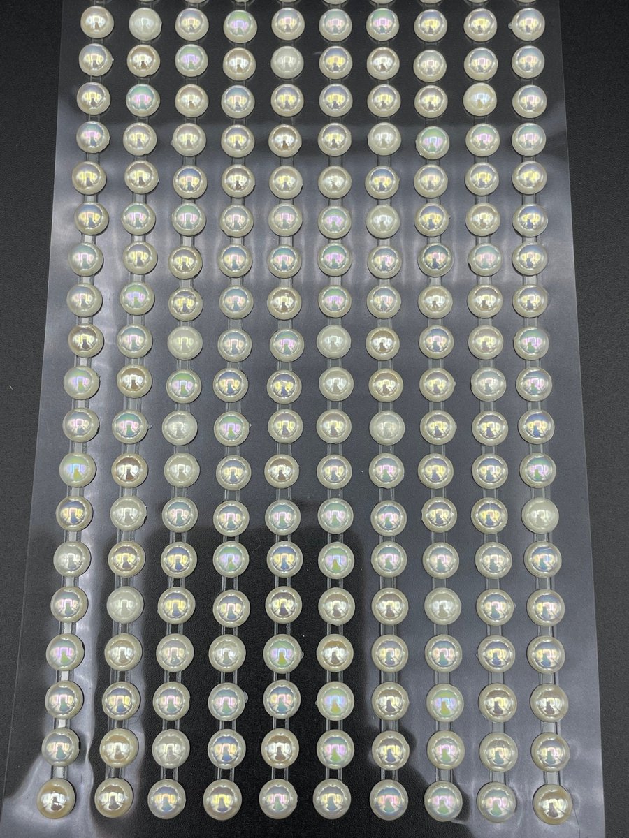 200 Self Adhesive Pearls 6mm Beautiful Small Round AB Ivory Pearl Stick On Adhes