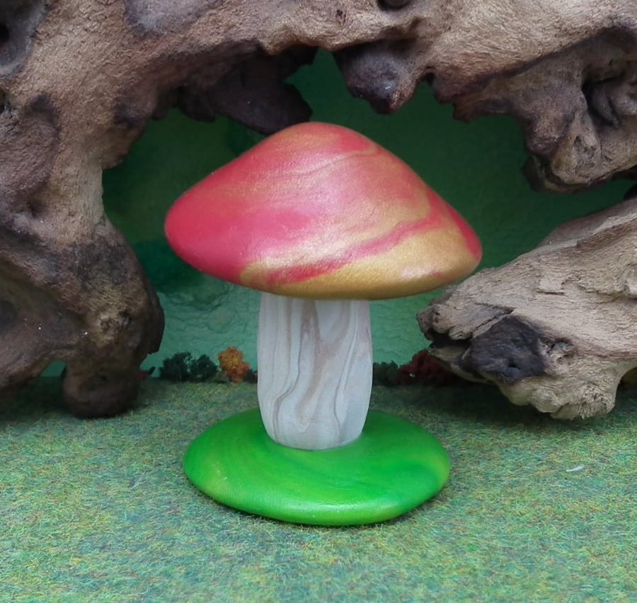 Toadstool Umbrella Red OOAK Sculpt by Ann Galvin