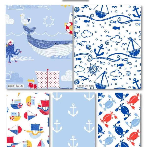 Nautical Friends fat quarter pack - Fabric Editions
