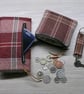 Brown and taupe bi fold tweed wallet, coin purse, keyring and wallet gift set - Image 5