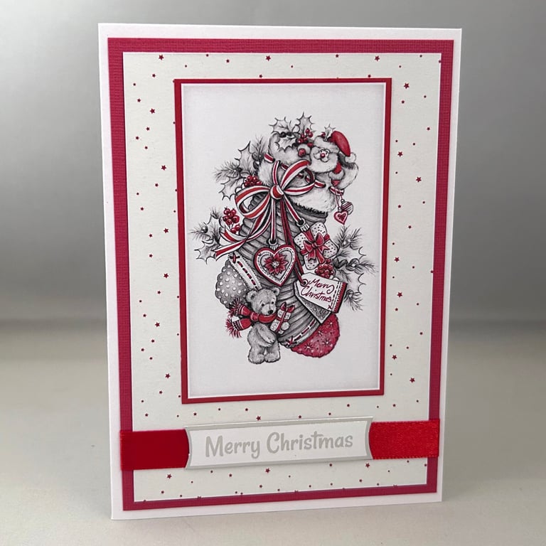 A6 Christmas stocking Christmas card