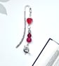 Beaded Bookmark with Robin Charm,gifts for book lovers,