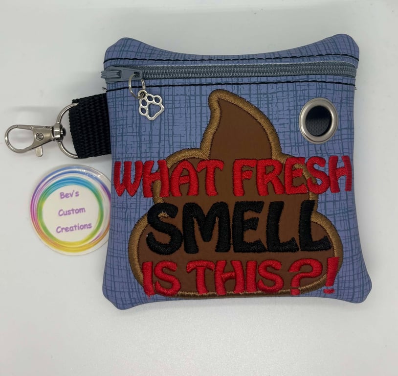 Fresh smell! Embroidered Poo bag dispenser.