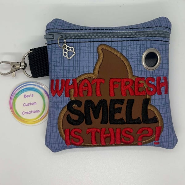 Fresh smell! Embroidered Poo bag dispenser.