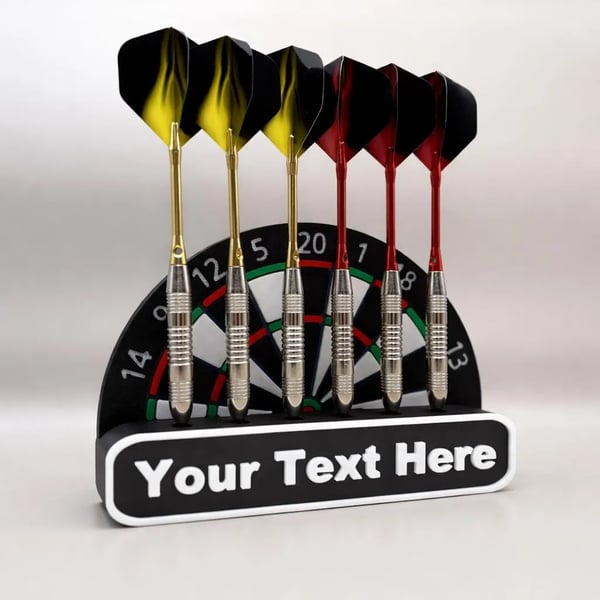 Personalised Dart Holder – Wall Mounted Display Stand 6 Darts