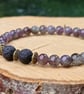 Amethyst Beaded Bracelet with bronze accents - Image 1