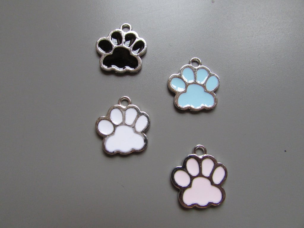 Dogs paw choose from 4 colours Jewellery Charm LARP
