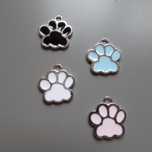 Dogs paw choose from 4 colours Jewellery Charm LARP
