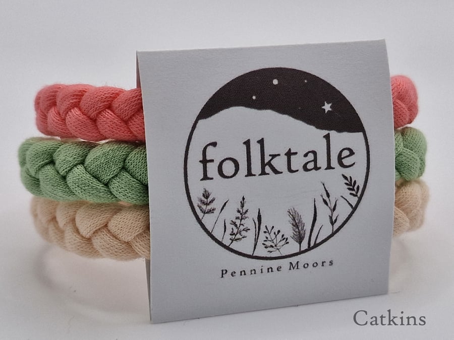 Catkins - Handmade Recycled Cotton Yarn Bracelet - Medium - Limited Edition