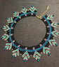 Blue Lagoon Seed bead and Crystal Choker, handmade necklace - Image 2