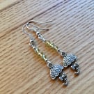 Champagne Yellow Umbrella Charm Earrings, Gift for Sister or Mum