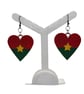 Burkina faso flag earrings, love Burkina faso  loveheart jewellery,african queen - Image 1