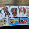  Greeting Card. Handpainted. individual Dog Breeds. 5” x 7” Paint any Breed.  