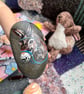 Seaside donkey Hand painted and varnished paper weight stone  - Image 3