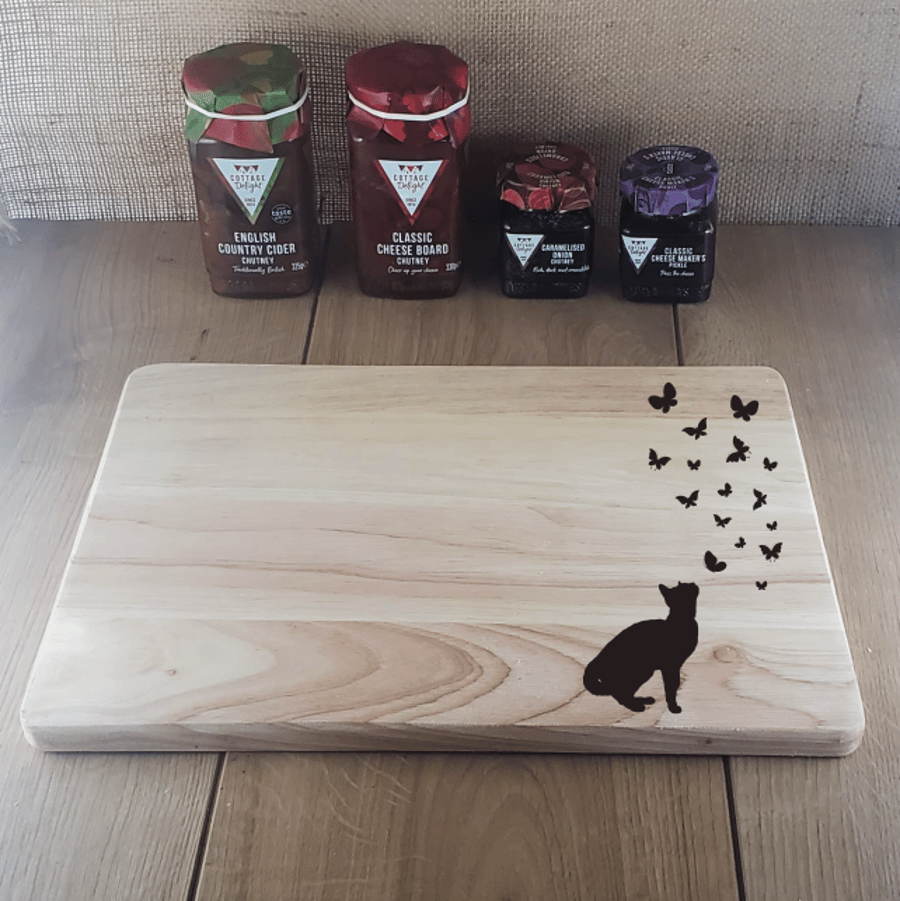 All of a Flutter - Laser Engraved Wooden Cheese or Chopping Board