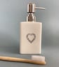Pump dispenser perfectly imperfect, scandi heart, coastal ceramic, hand wash - Image 3