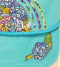 Shoulder bag, Hydrangea on turquise  - Image 4