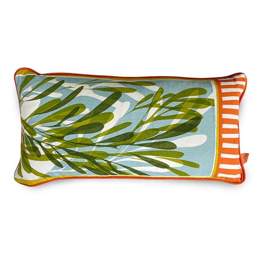 SECONDS SALE - Hand printed Linen cushion Riviera design 1