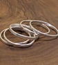 Hammered Sterling Silver Stacking Ring: Skinny Midi Ring - Image 5