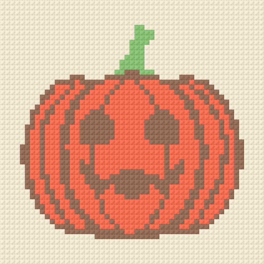 Pumpkin Needlepoint Chart PDF - Halloween Autumn Tapestry Pattern