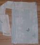 Apron Reversible Birds & Butterflies Pale grey & teal. Long length Shabby chic - Image 3