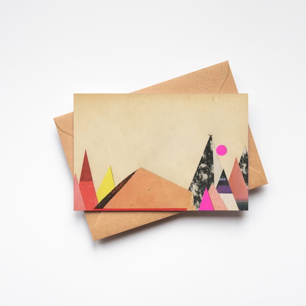 Rustic Mountain Greeting Card - Paper Mountains