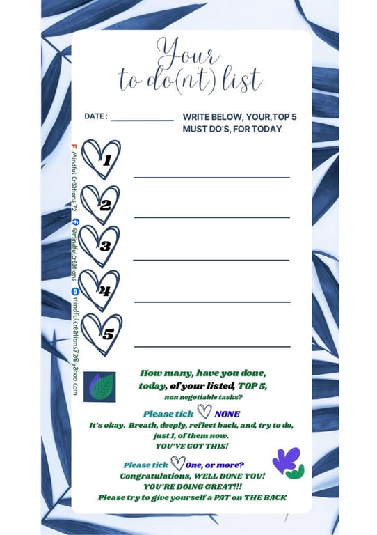 Guided To Do(n't) List - Downloadable PDF